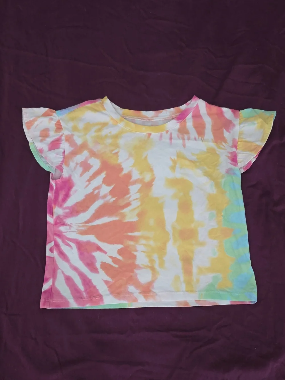 The Children's Place Multicolor Tie-Dye Flutter Sleeve Tee